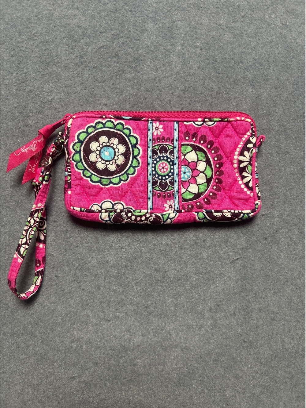 Vera Bradley Pink Floral Quilted Wristlet Wallet